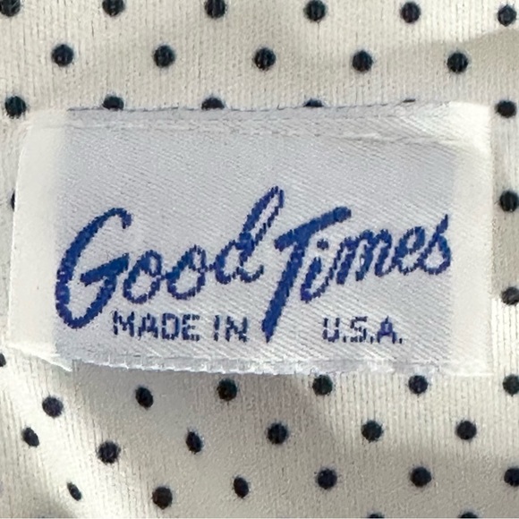 Good Times Blouse L White Polka Dot Vintage - Picture 8 of 8